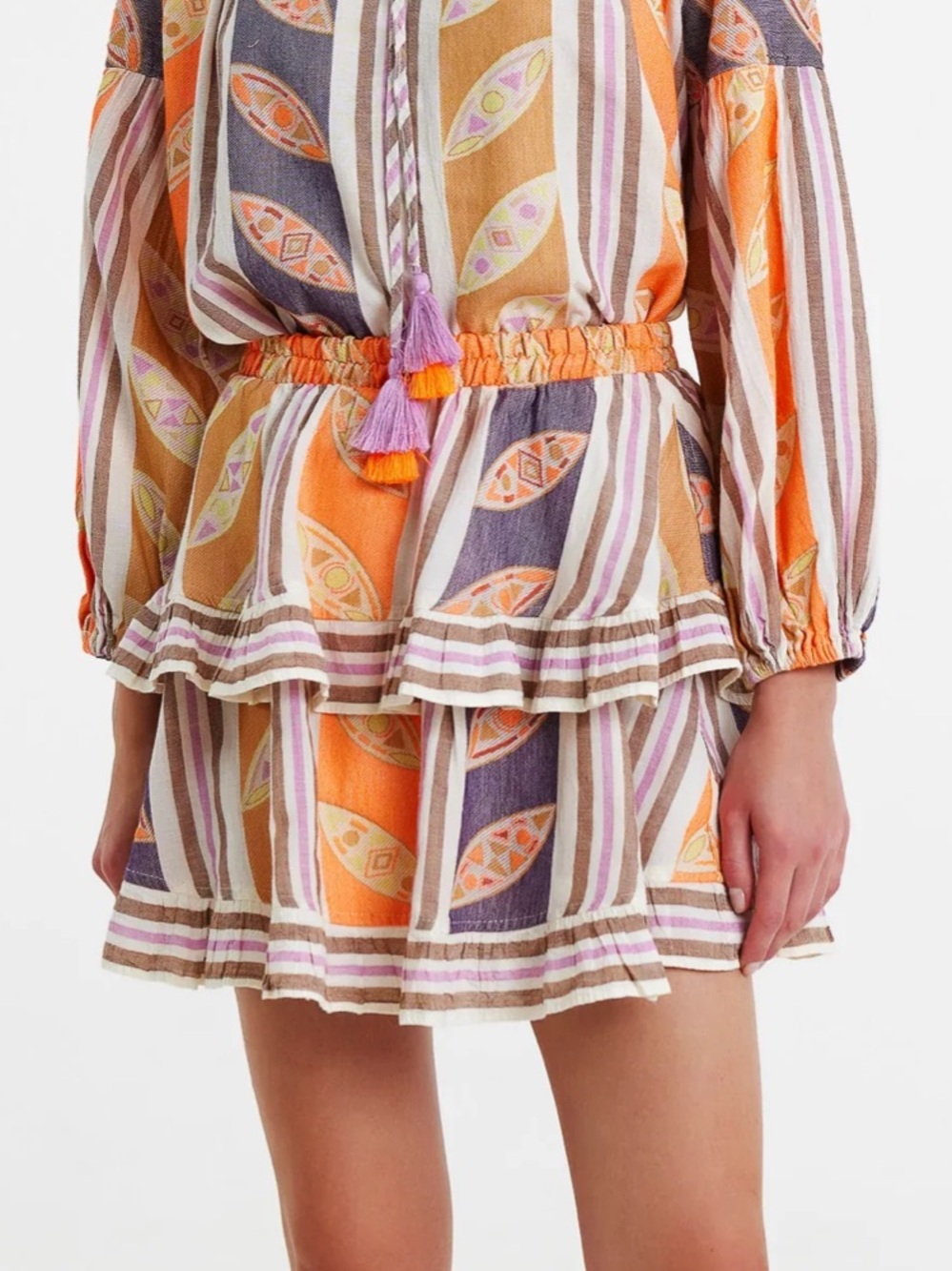 Devotion Twins Skirt Pink S Ruffle Mini Made in Greece Anthropologie